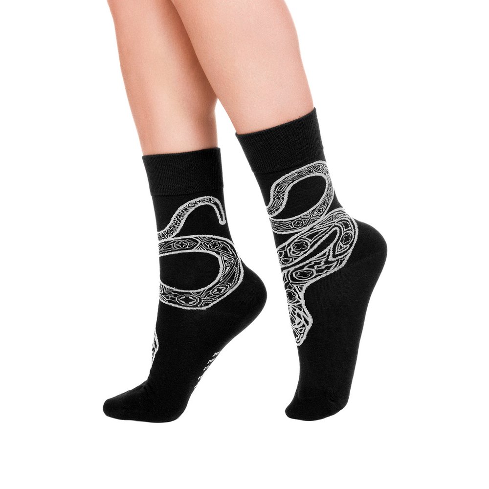 Restyle - Cathedral Snake Chaussettes - Noir